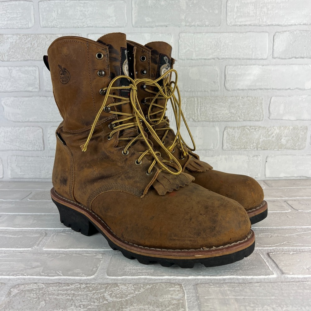Georgia‎ Boot Insulated Gore Tex Logger Work Boots Mens 13 W Brown Leather 400 G